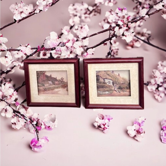 Vintage Pair of John Ellam Studios Framed De'coupage Art - Picture 10 of 15